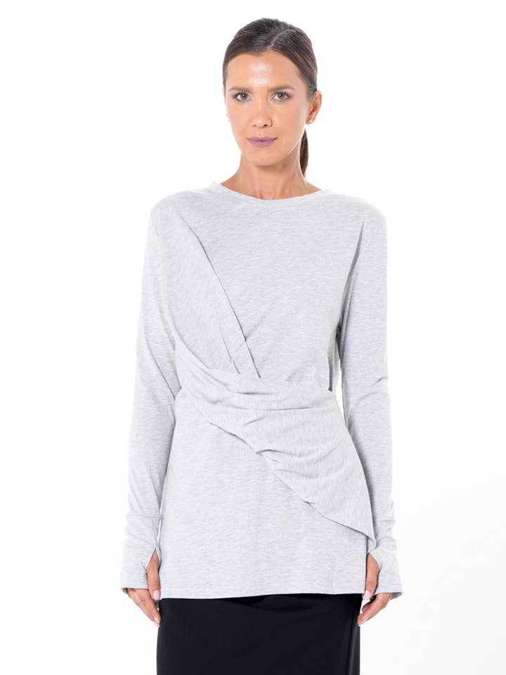 Katoenen Slim Fit Top met Duimgatmouwen voor wholesale door Metamorphoza