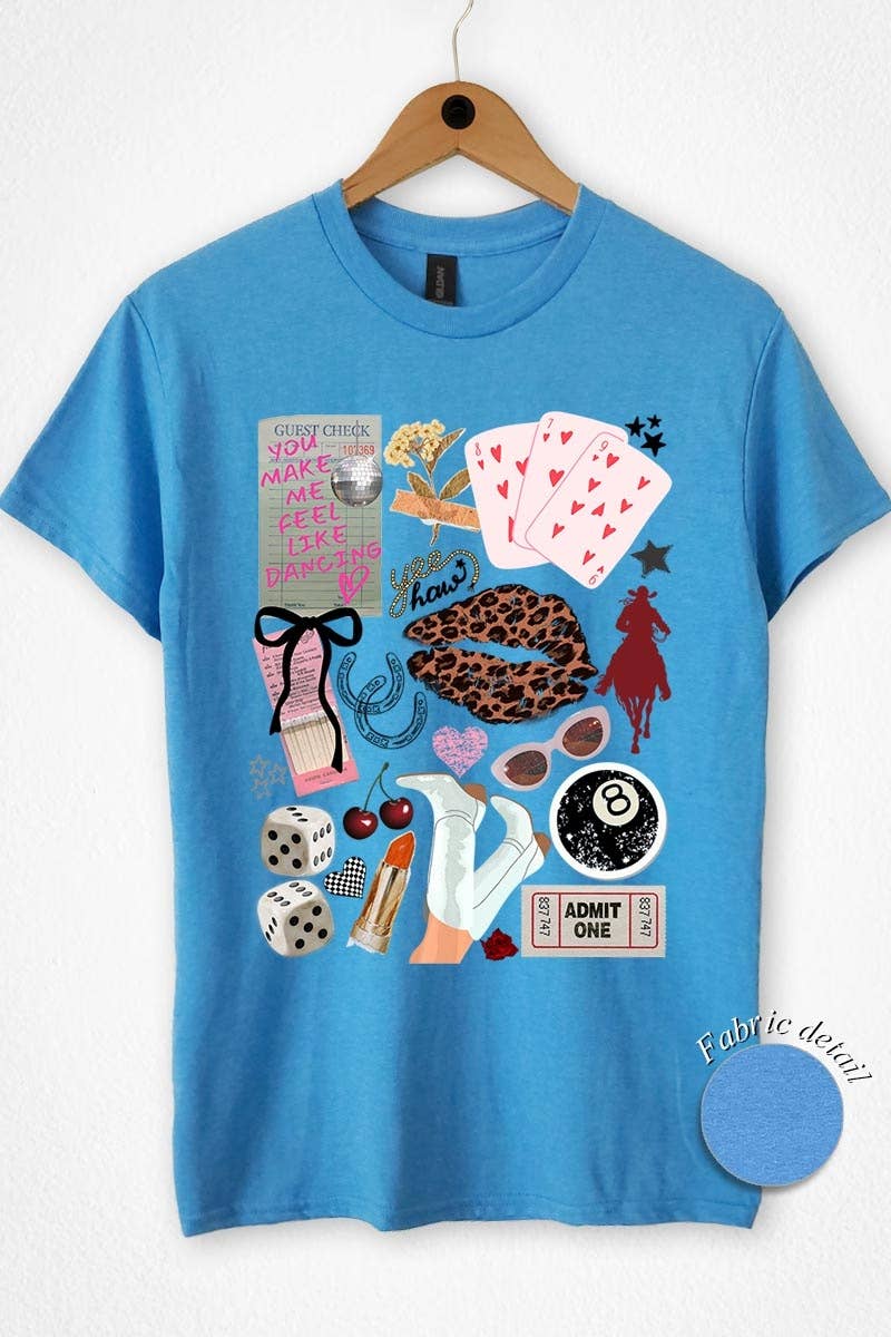 COLORBEAR - Wholesale T-Shirt (Graphic) - Women's - Western Collage Graphic Heavy Cotton Tee5