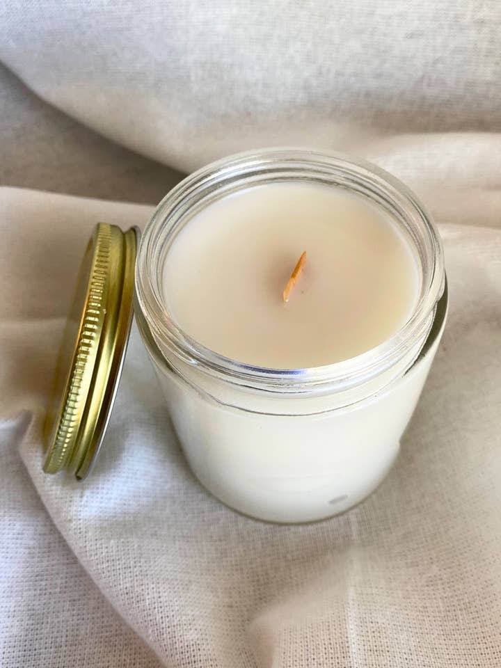 Vela personalizada de coco y soja sin marca, suministro de vela 8 oz para venta al por mayor de Kare Botanicals