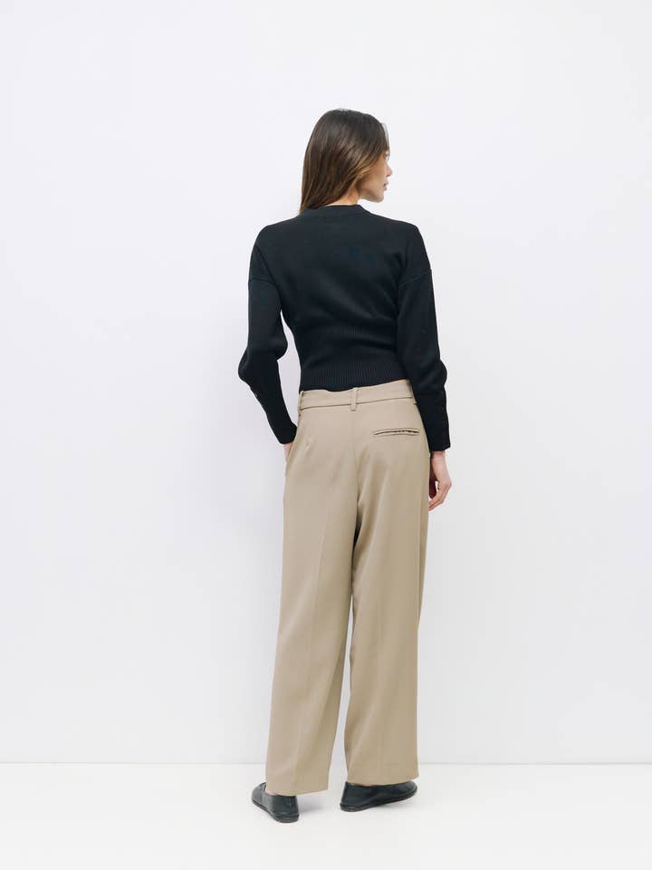 MOD REF - Wholesale Blouse - Women's - The Rosaline Top | Button-Down Knit Blouse with Ribbed Waist6