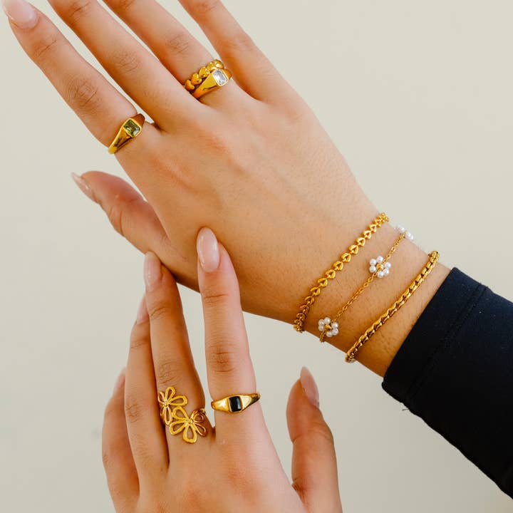 Sofia Ring - Sort Sten for engroshandel hos Namaste Jewelry