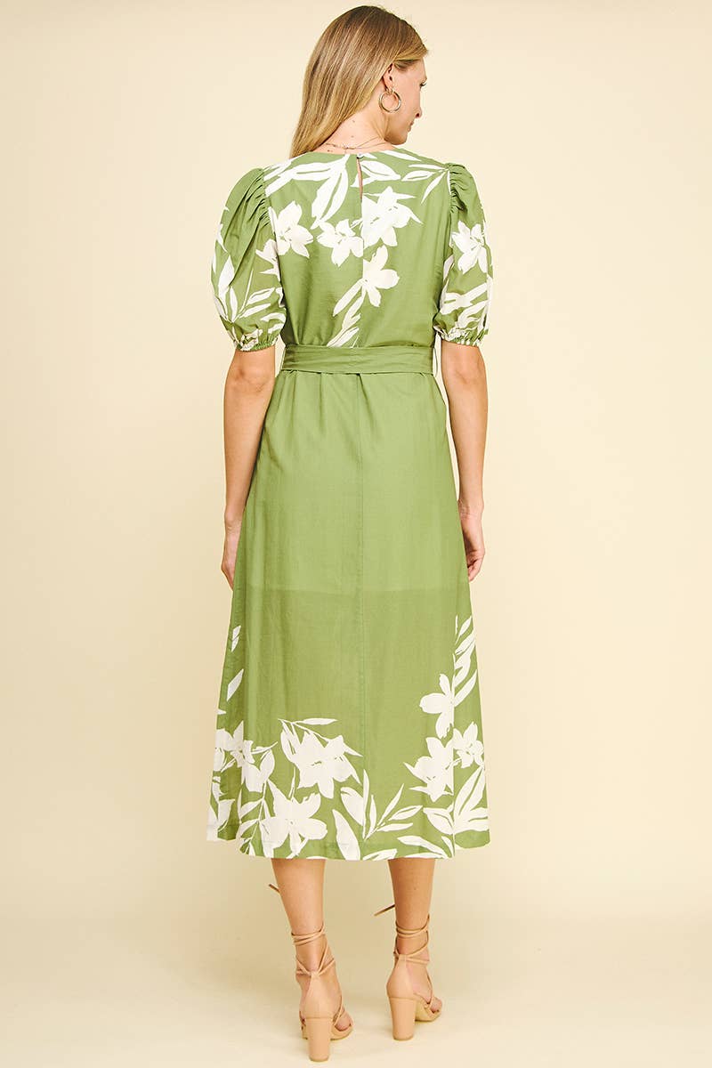 AZEITONA VESTIDO MIDI COM ESTAMPA FLORAL - 5974D para venda a revendedores na Faire7