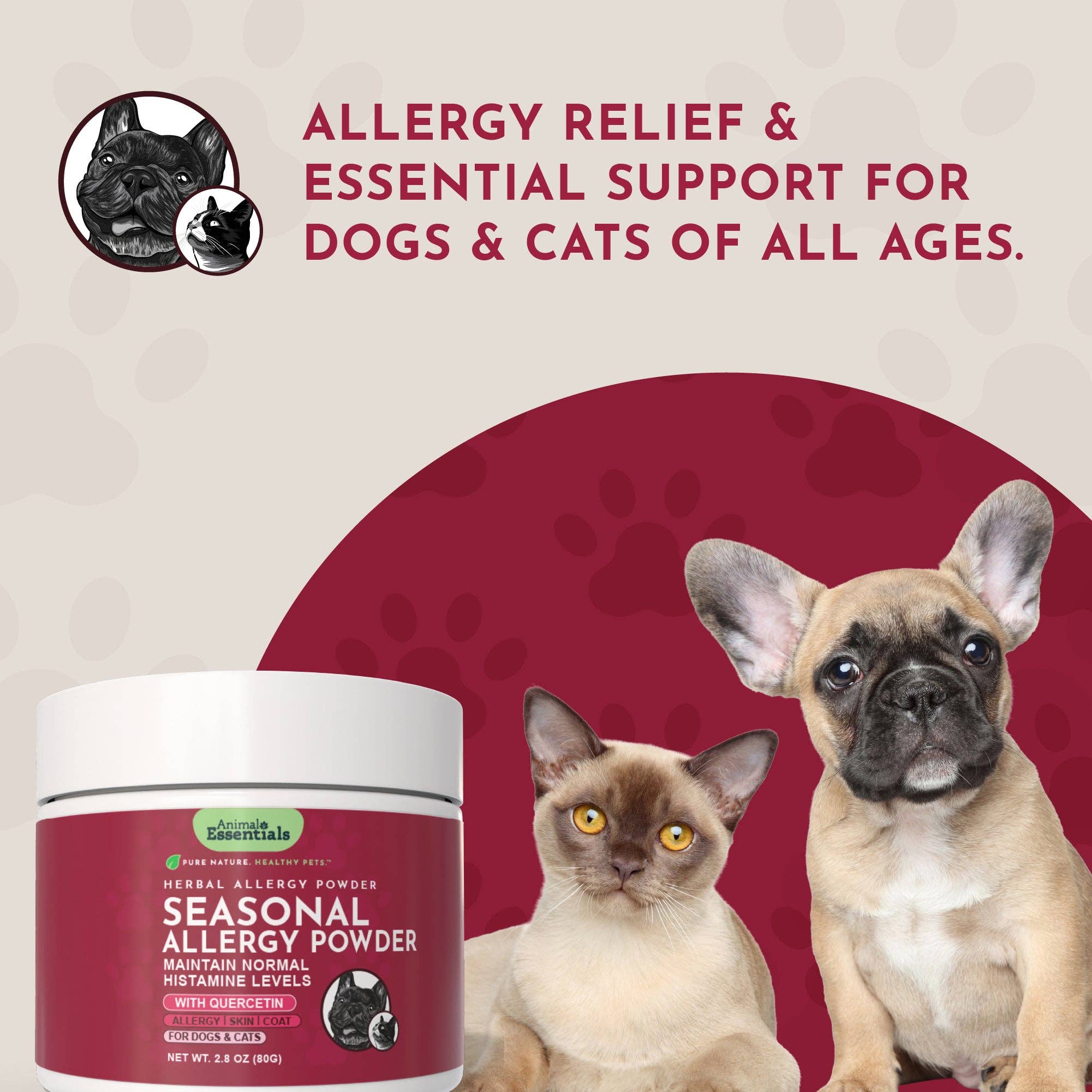 Animal Essentials - Wholesale Pet Supplement - Cat/Dog - Seasonal Allergy Powder + Quercetin | Allergy Support8