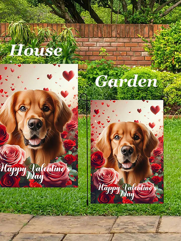 Golden Retriever Red - Valentine Garden Flag for wholesale by Best of Breed Products