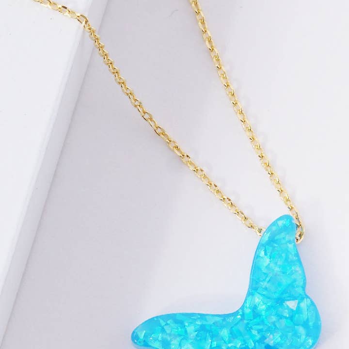 Guldpläterad Opal fjäril halsband för wholesale av OHBOOBA DESIGN