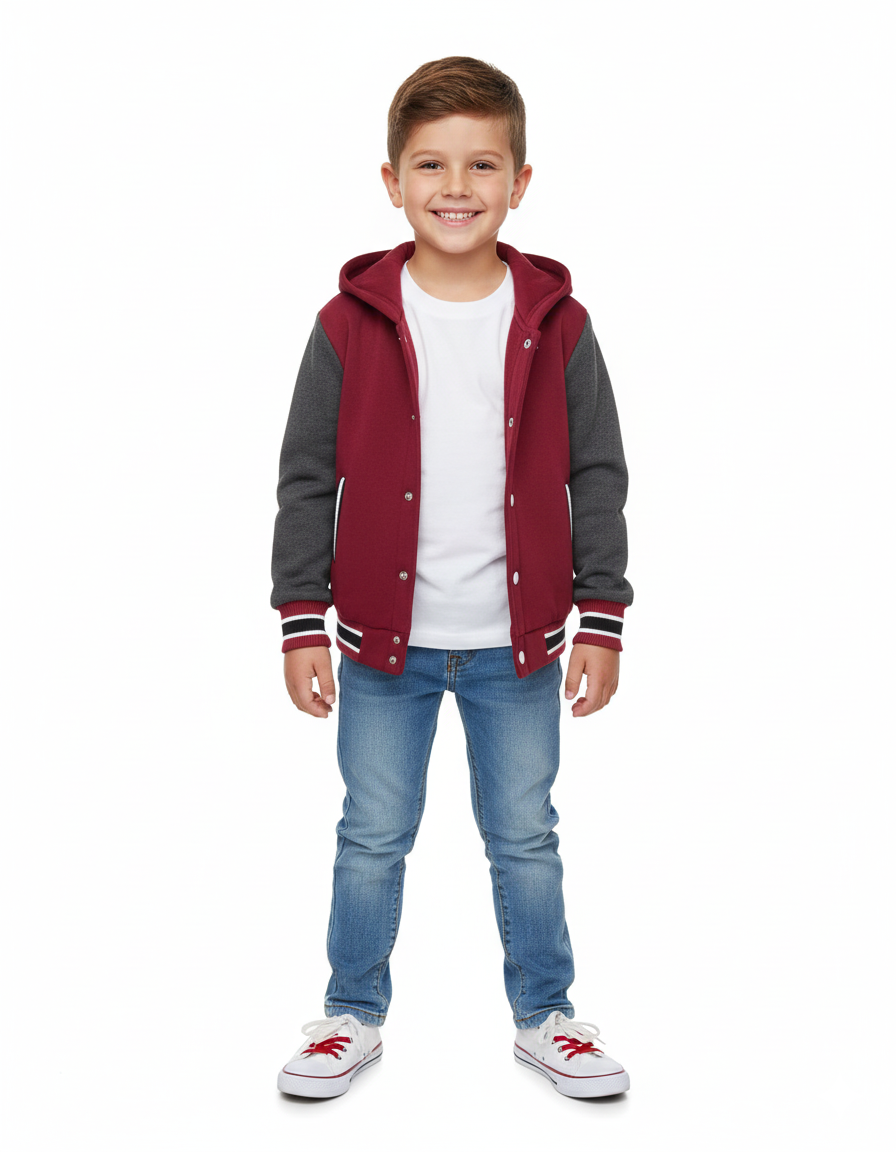 Unik - Wholesale Varsity/Baseball Jacket - Women's - Plain Varsity Fleece Hoodies 2-4 2