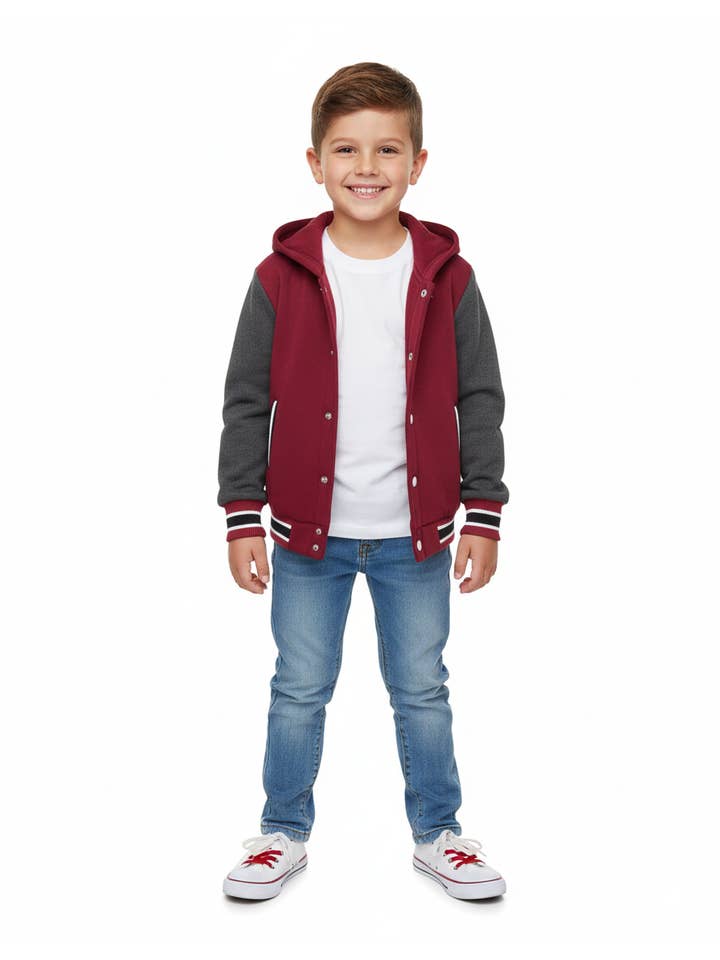 Unik – Engroshandel College-/baseballjakke – Kvinder – Ensfarvede Varsity Fleece Hættetrøjer 2-42