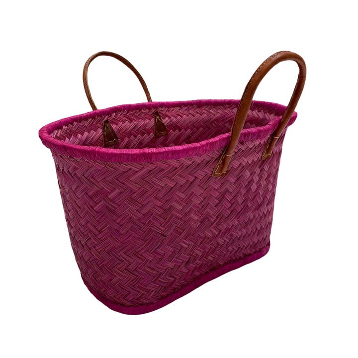 Le comptoir de la plage - Wholesale Beach Bag - Aravoula MM bag plain Fuchsia