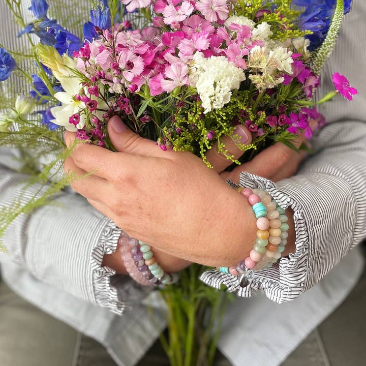 Batu Suci Handmade Jewelry & Aromatherapy - Wholesale Beaded Bracelet - Colorado Wildflowers Bracelet | Gemstone Bracelet