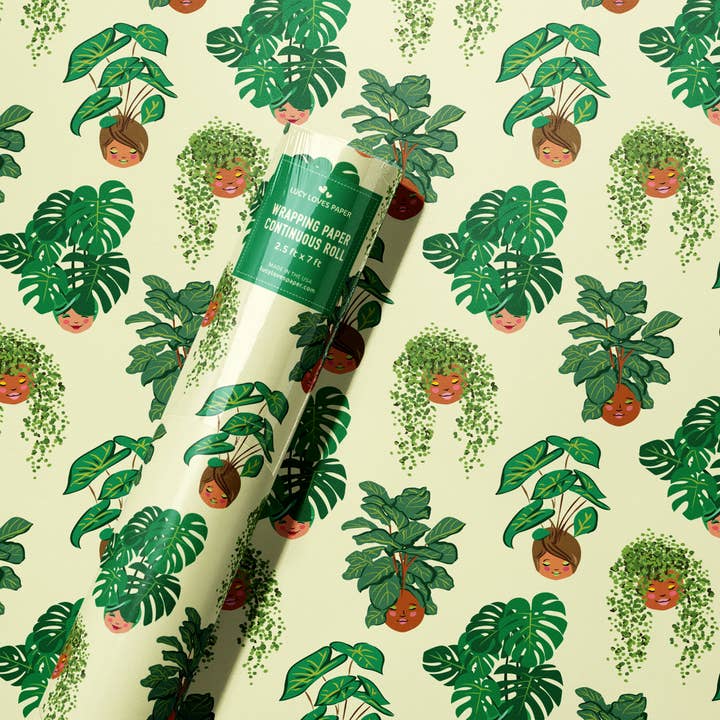 Plant People | 7ft Continuous Roll Wrapping Paper for wholesale by Lucy Loves Paper