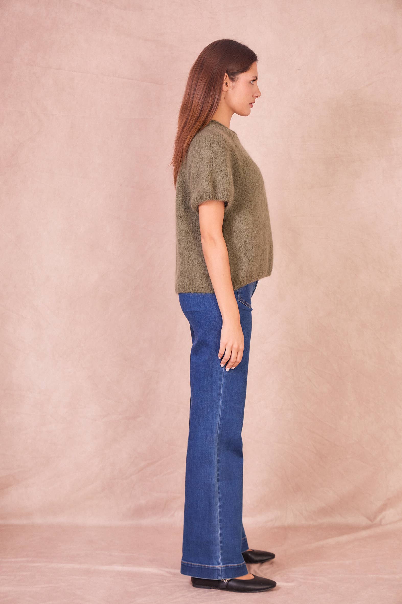 Calie Paris - Wholesale Knit Sweater - Women's - Short-Sleeve Mohair Blend Sweater5