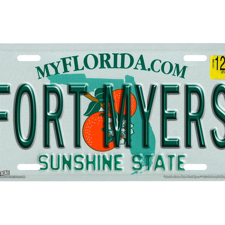 "Florida State Fort Myers" - Decorative License Plate for wholesale by Airstrike