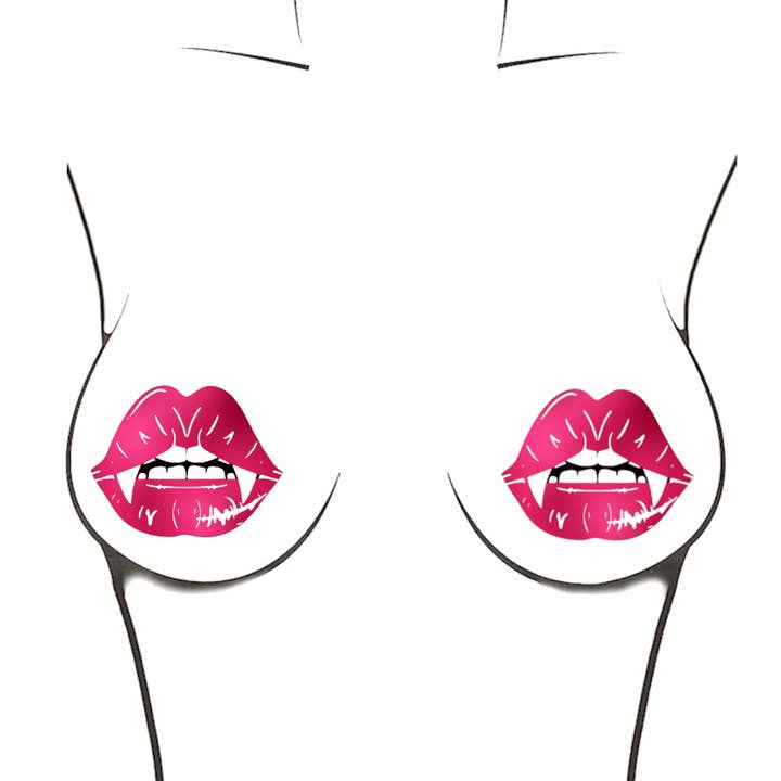 Niptees - Venta al por mayor Disfraz - Mujer - Empanadas Vampire Lips para cubrir pezones