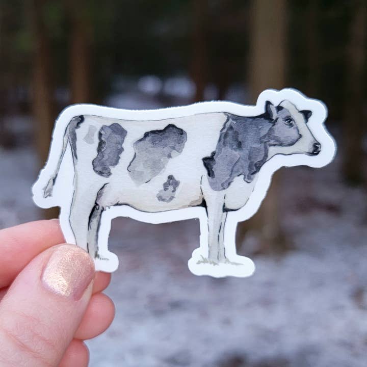 Holstein Black and White Cow Vinyl Sticker for wholesale by The Cranberry Finch