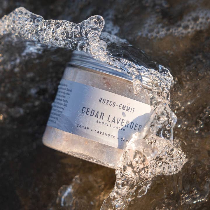 Cedar Lavender Bubble Bath Salts for wholesale by Rosco x Emmit