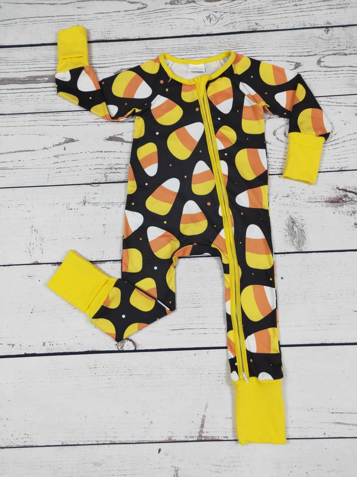 Babygrow de Halloween com Estampa de Doces de Milho por atacado de sassy kids palace