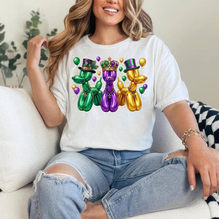 Camiseta de Cães de Contas de Mardi Gras, Camisola de Mardi Gras por atacado de NVC Ecommerce LLC