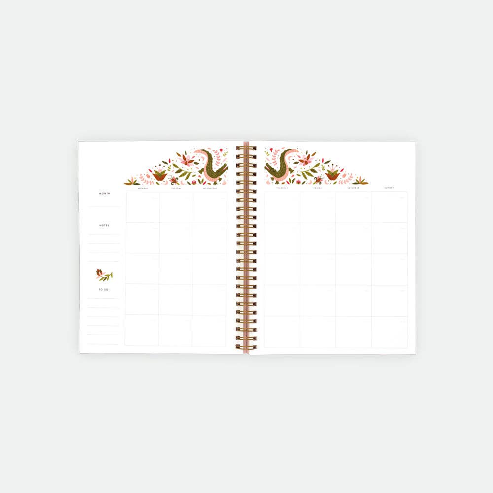 ALL THE WAYS TO SAY - USA - Wholesale Planner - Pink Croco - Monthly Planner Spirals1