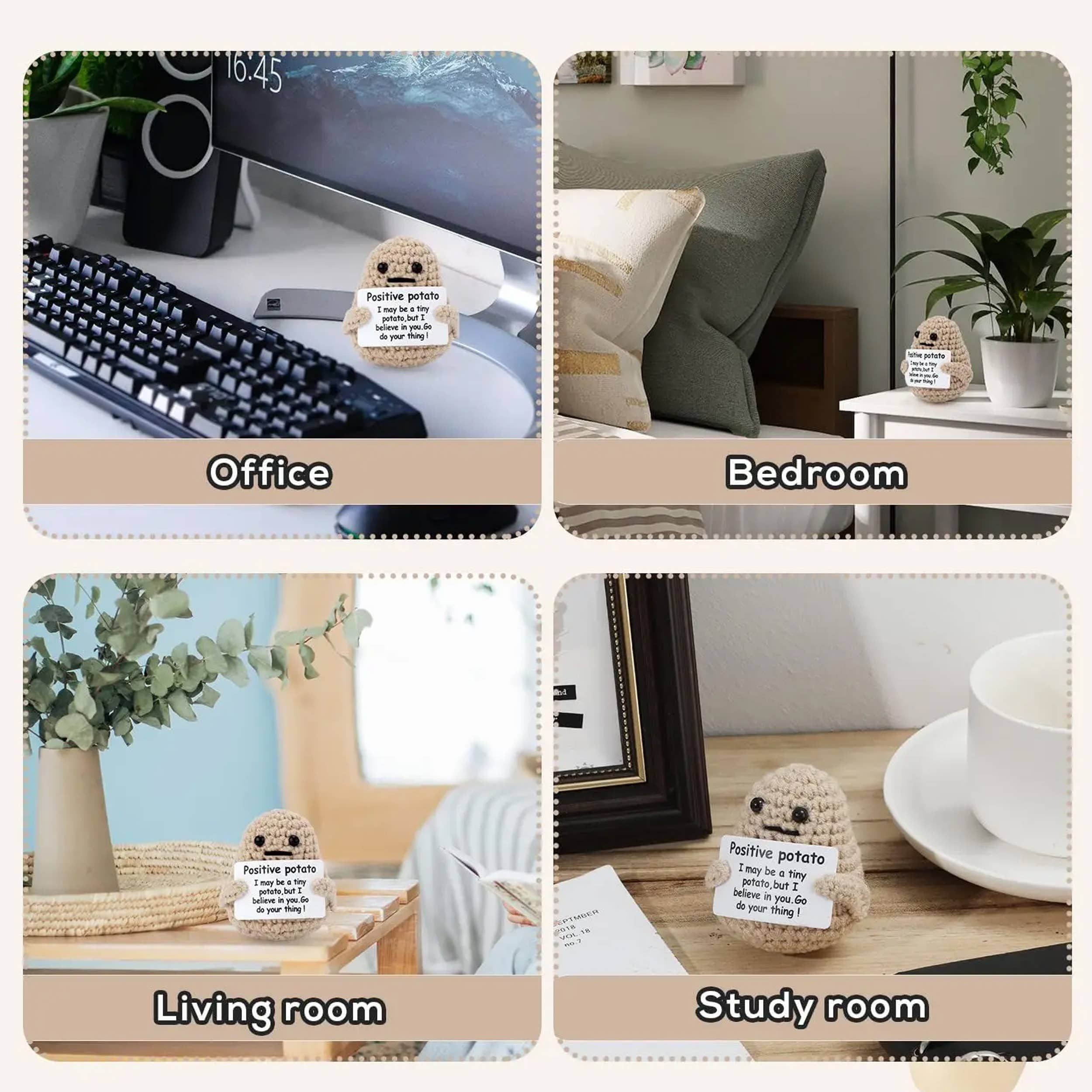 Buddha Ayurveda – Objeto de mesa decorativo por atacado – Mini Batata de Crochê com Cartão para Decoração - Sortida6