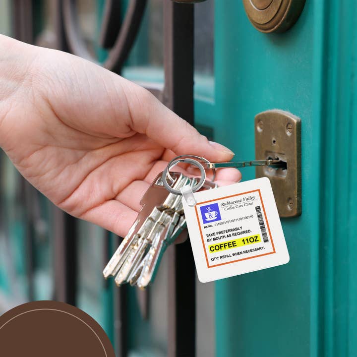 3dRose - Wholesale Keychain - Unisex - 3dRose, Funny Coffee Prescription. humorous prescribed caffeine. joke medicine, Key Chain5