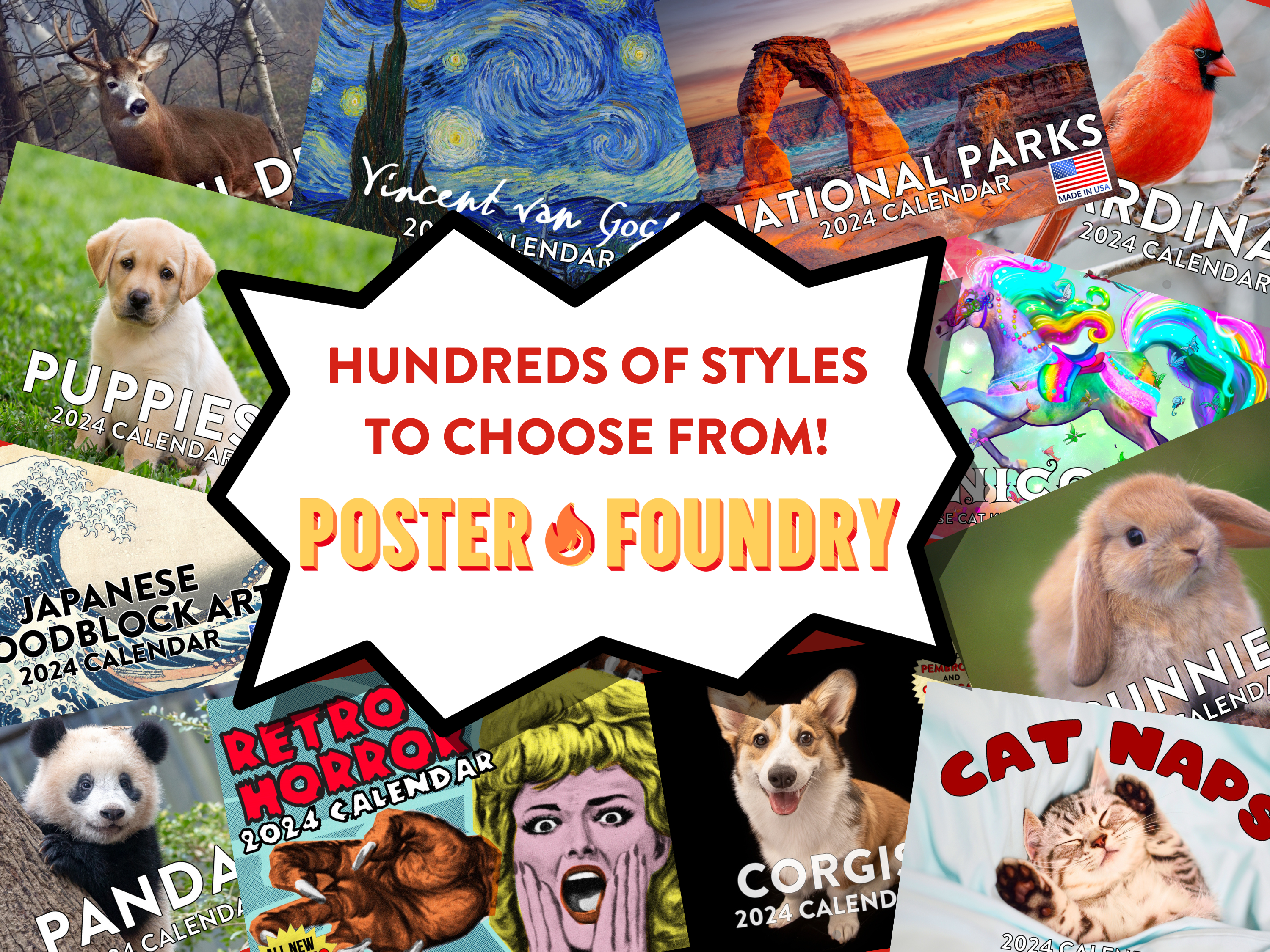 Flera färger USA 250-årsjubileum 1776 Nationens Tråd Flagga Kalender 2026 Månatlig Vägg för wholesale på Faire5