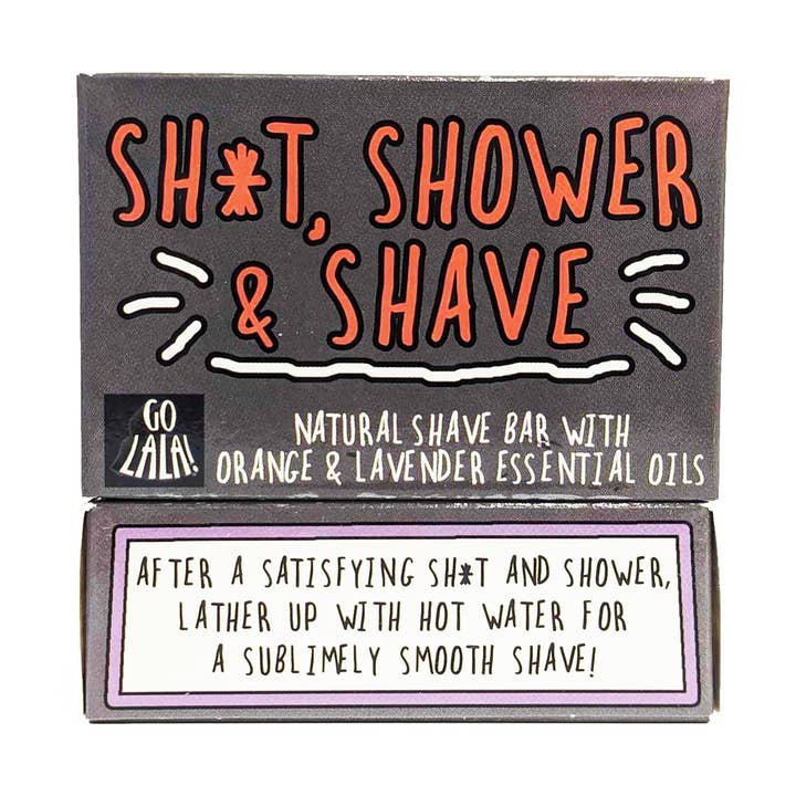 Sh*t, Shower and Shave (bar) Orange & Lavender Funny Gift and other Purchase wholesale solid shaving bar. Free returns & net 60 terms on Faire trending on Faire.