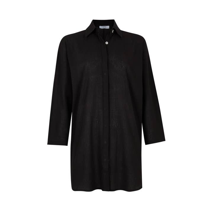 Vestido Misto Mini/Túnica Algodão, Vestido Preto por atacado de Secret Language