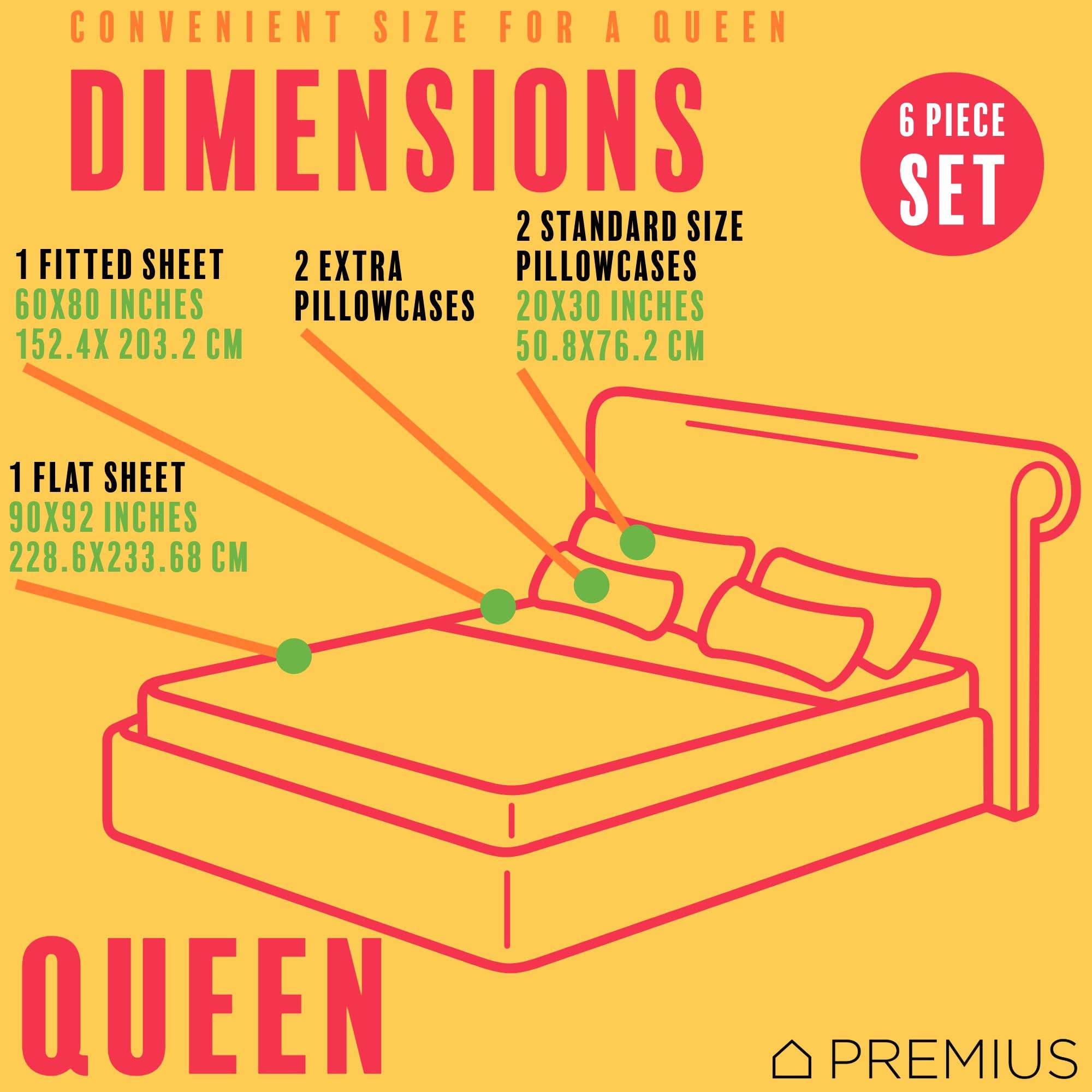 ShopBobbys - Wholesale Sheet Set - PREMIUS Montego Soft Wrinkle-Free Microfiber Sheet Set, Green-Yellow5