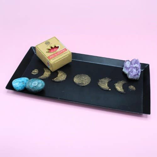 Green Tree – wholesale Prydnadsbricka – Green Tree järnbricka med månfas 22x12 cm svart2