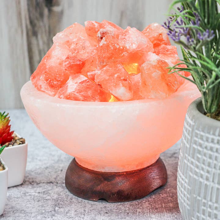 Himalayan Salt "Fire On Ice" Abundance Bowl 7" for wholesale by Himalayan Secrets