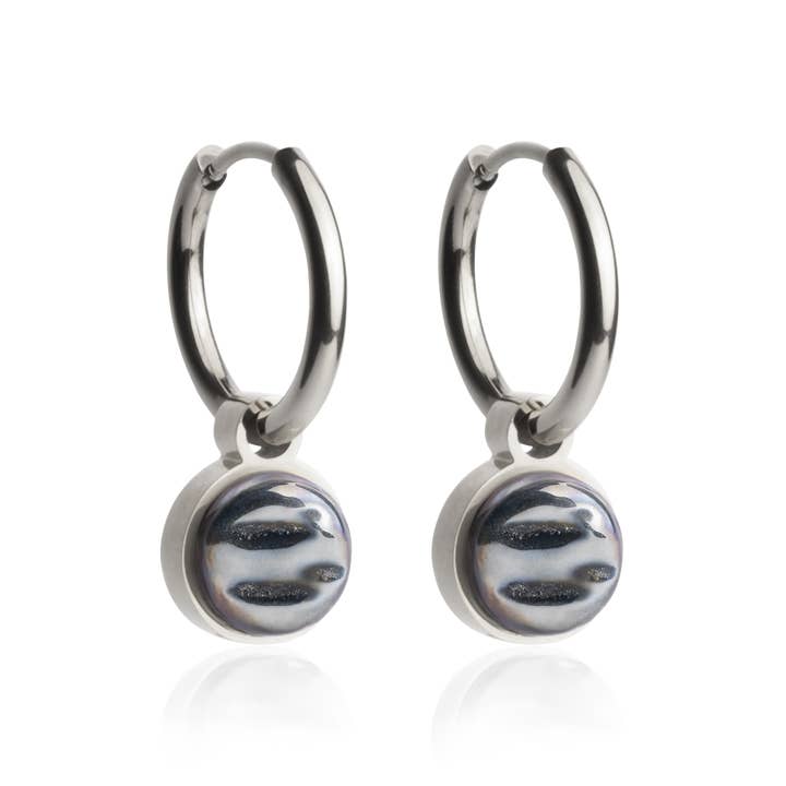 Mix & Match Creolen mit Anhänger • Silber/Hämatitgrau • 16mm für den Großhandel von ALEXASCHA