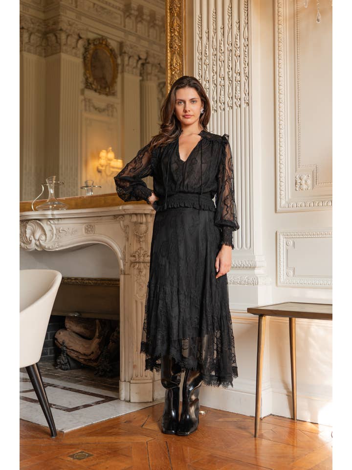CHOKLATE PARIS - Wholesale Skirt - Women's - September skirt in asymmetrical lace - 8098811