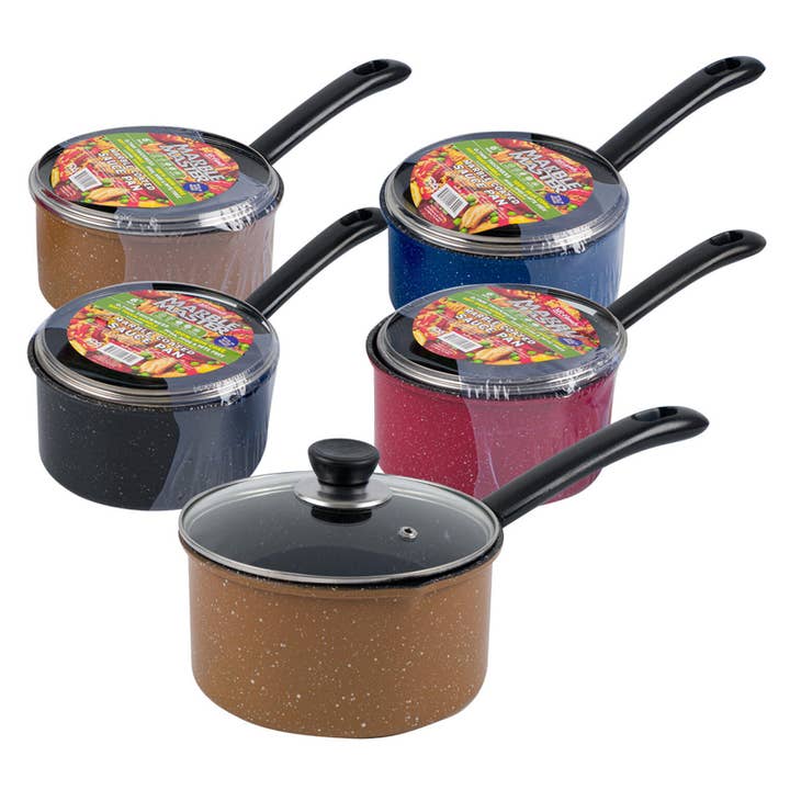 Deluxe Import Trading - Wholesale Cookware Set - Mr. Handy Marble Coated Sauce Pan- 6''