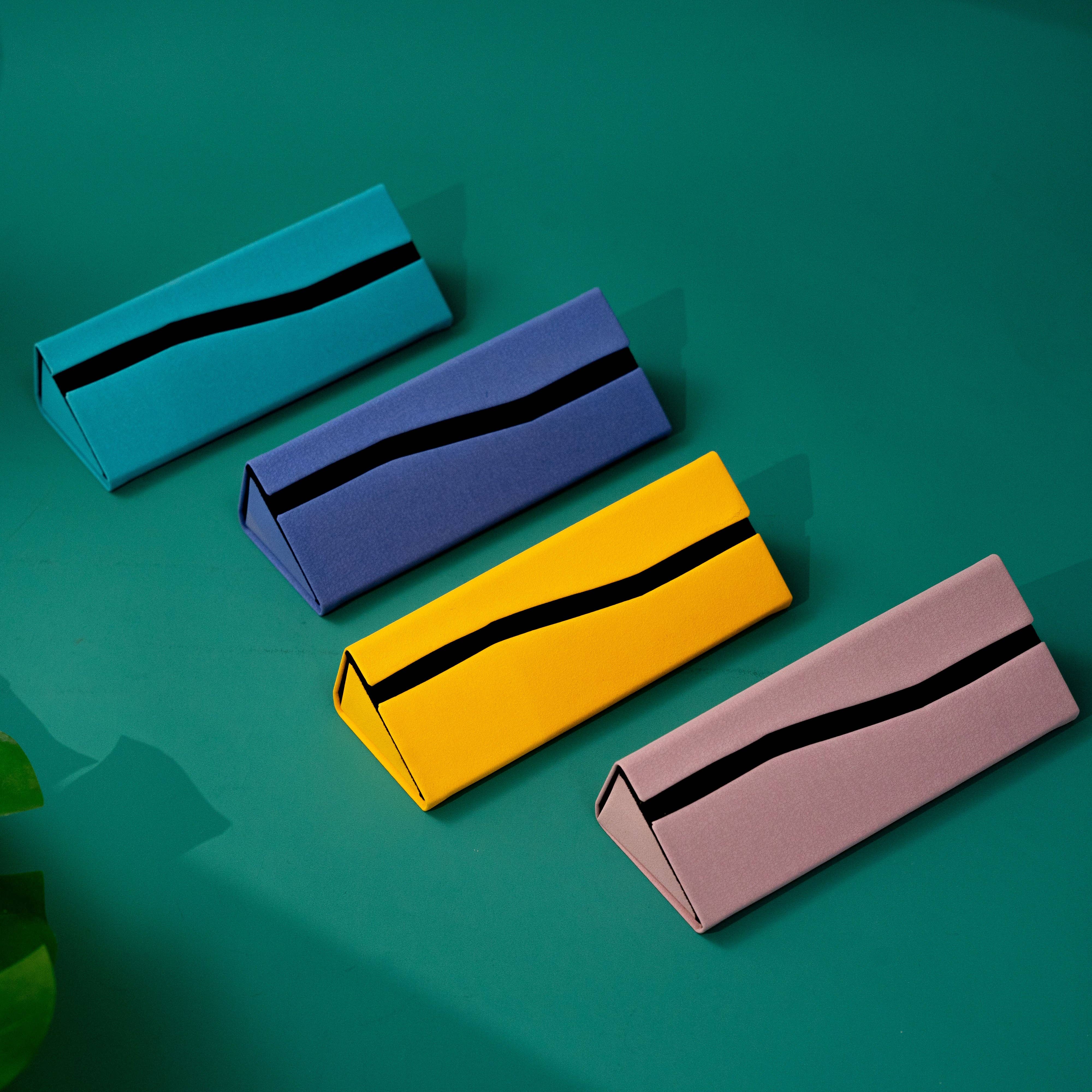 Sparkle Being - Wholesale Eyewear Cases & Holders - Women's - Retro Glasses Case - Hard Shell Fold-Flat Vegan Leather Case4