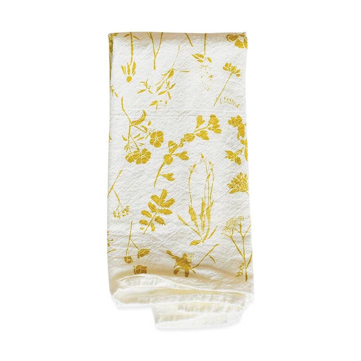 Lot de 4 serviettes fleurs sauvages jaunes pour la vente par June & December