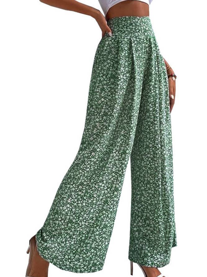 UNISHE - Wholesale Broek - Dames - Hoge Taille Wijde Pijpen Bloemenbroek ZK249110