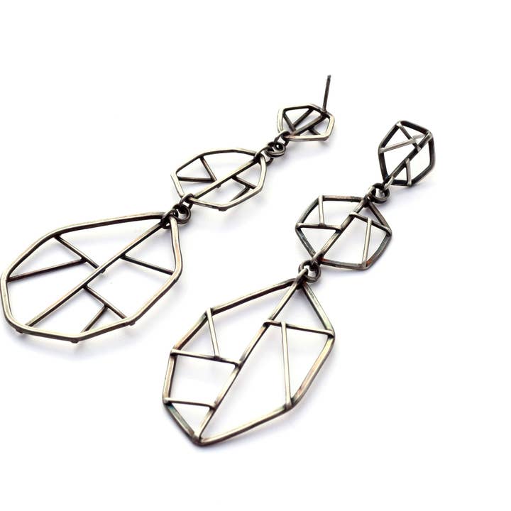 Long Fractured Stud Earrings for wholesale by Erin Austin Design