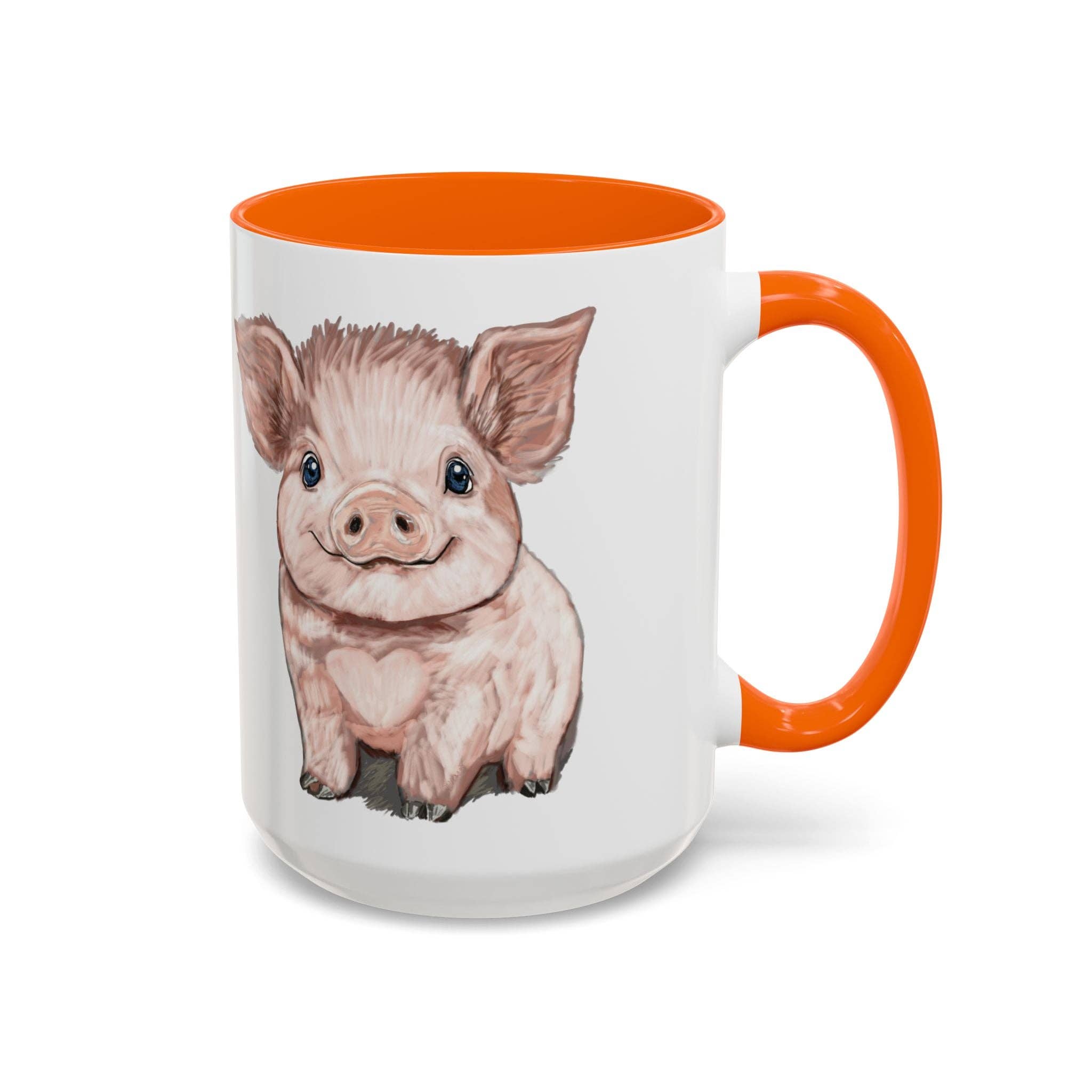 Blue Cava - Wholesale Coffee Mug - Adorable Piglet Two Tone Ceramic Mug - 11 oz & 15 oz12