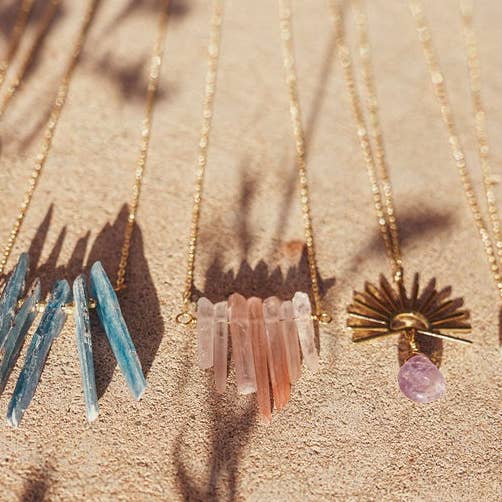 Asher Grey - Wholesale Pendant/Charm Necklace - Peach Quartz Necklace