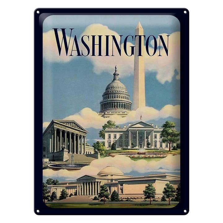 Femer - Wholesale Sign - Tin Sign Travel 30x40 cm Washington Capitol Monument