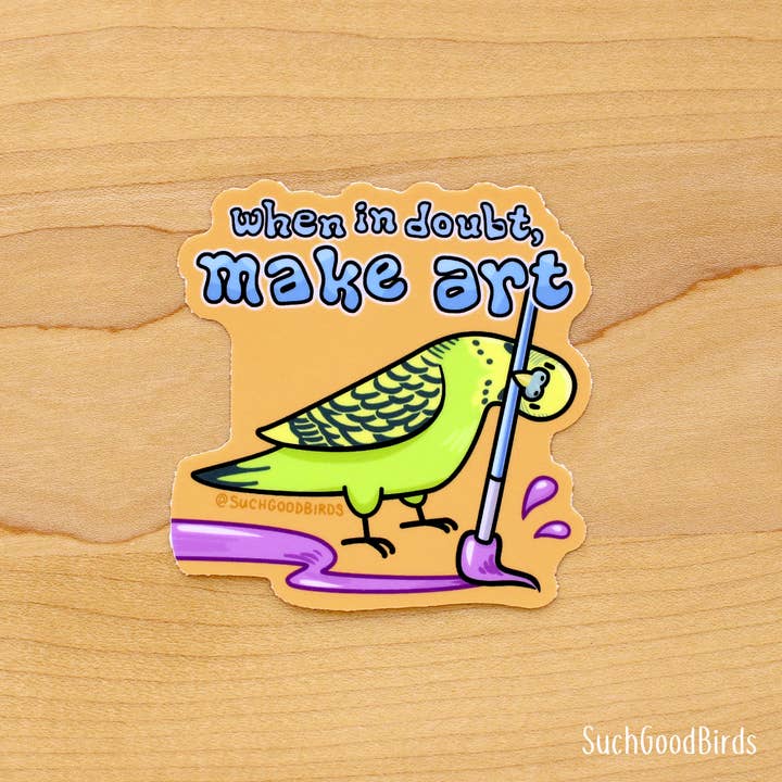 Such Good Birds - Wholesale Sticker - Parakeet Make Art - 3" Waterproof Vinyl Stickers
