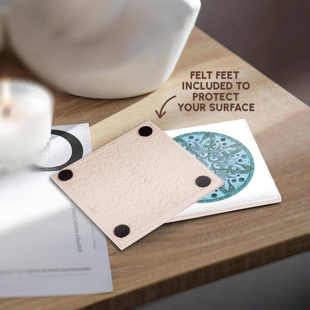 3dRose - Wholesale Coasters - 3dRose, Glamorous Sea Horse Mandala In Shades Of Blue, Coaster3