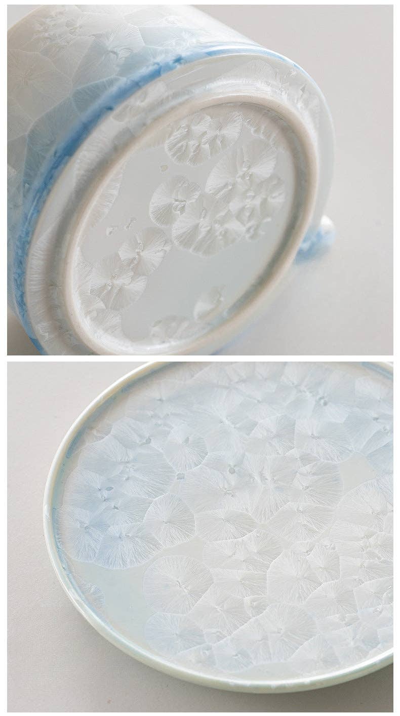 Gohobi （We cover U.S. import duties） – Großhandel Tee-/Kaffeetasse – Gohobi Kristallglasierte Kaffeetasse mit Untertasse 01324