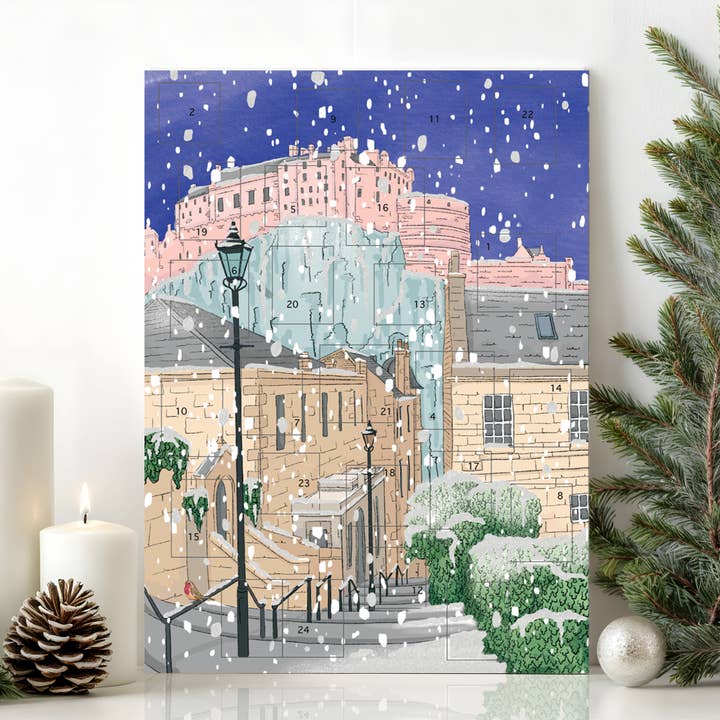 Neon Magpie - Wholesale Calendar - Edinburgh Castle Glitter Advent CalendarÂ