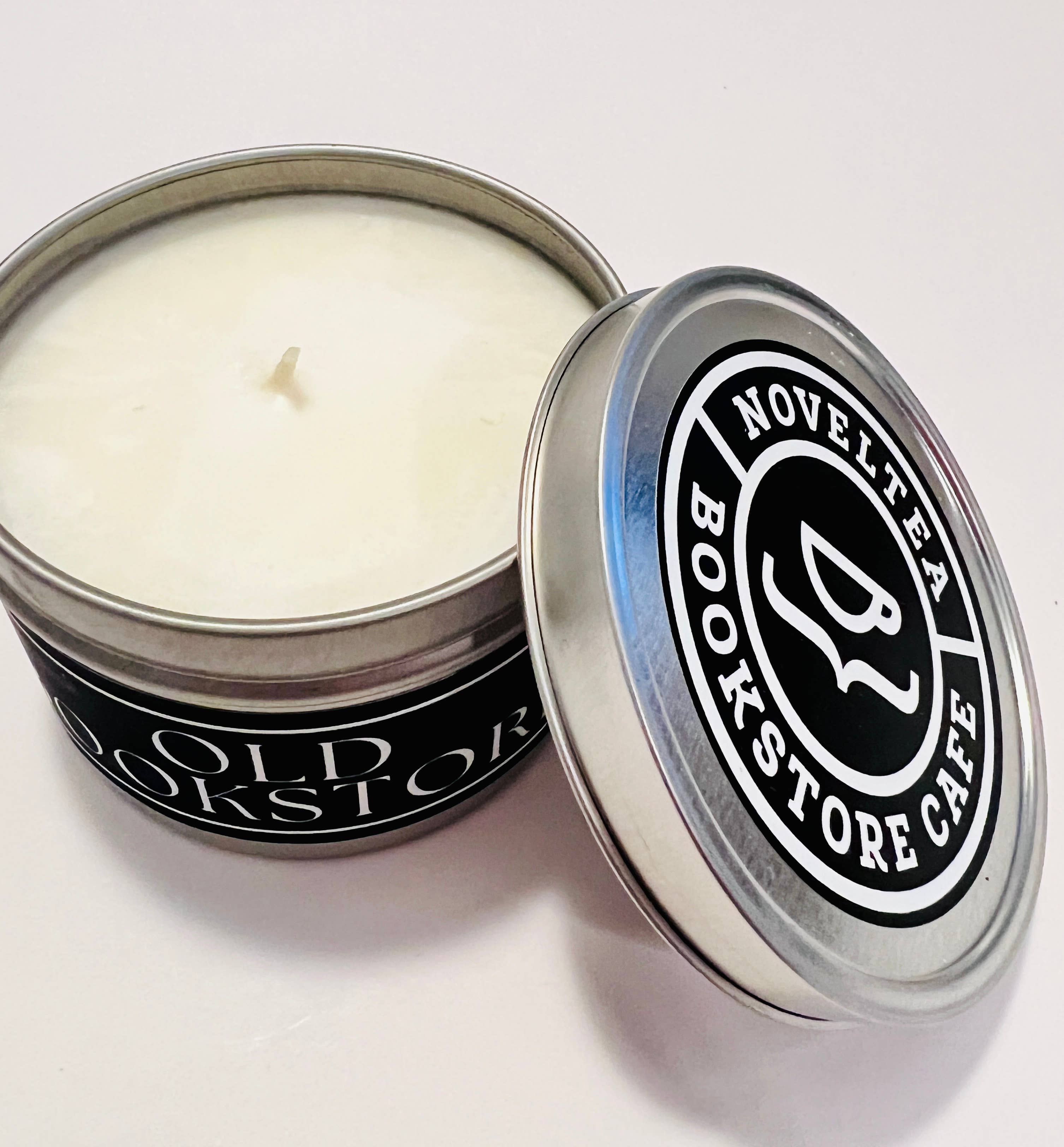 NovelTea Bookstore & Gifts - Wholesale Travel Candles - Old Bookstore - Leather & Coffee Scented Black Label Candle15