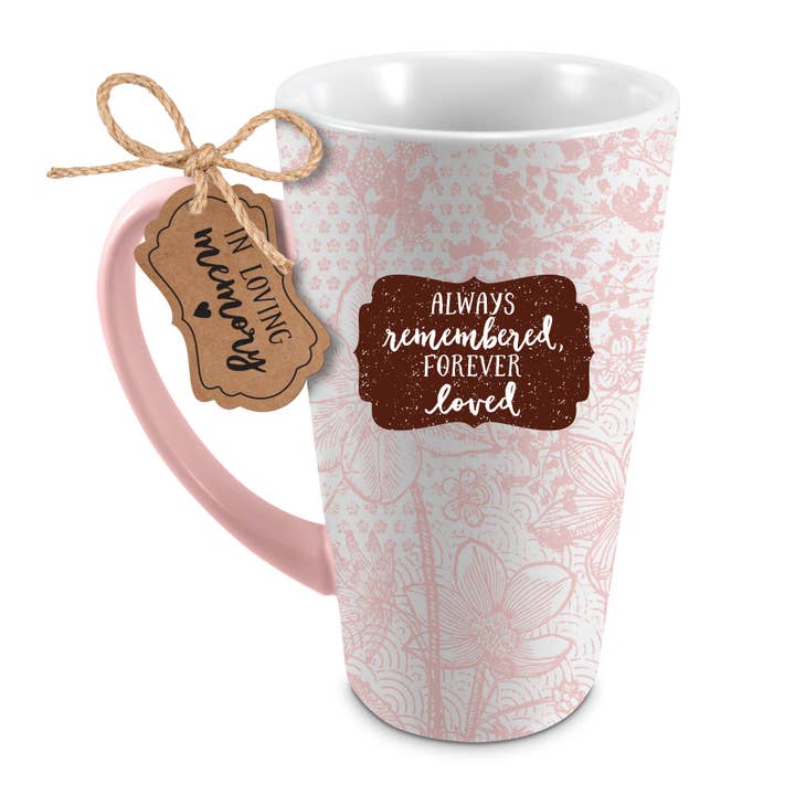 Mug Latte Pretty Prints Blush Ceramic for wholesale by EAST AVENUE