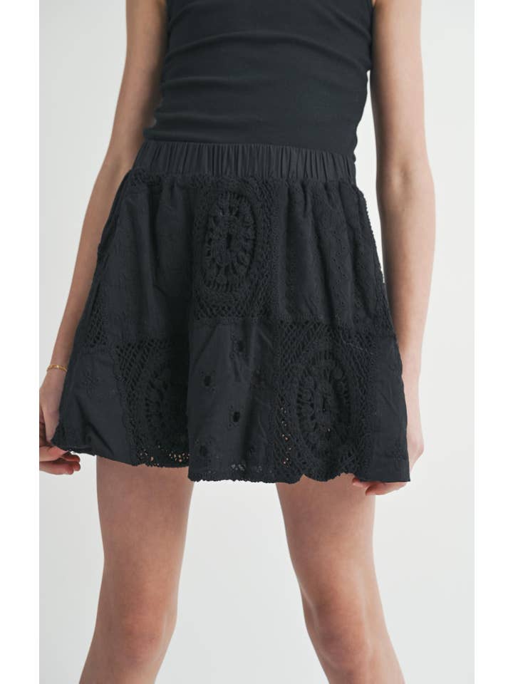 Sadie & Sage - Venta al por mayor Falda - Niños - Falda Mini Burbuja Recuerdo Tween: NEGRO3