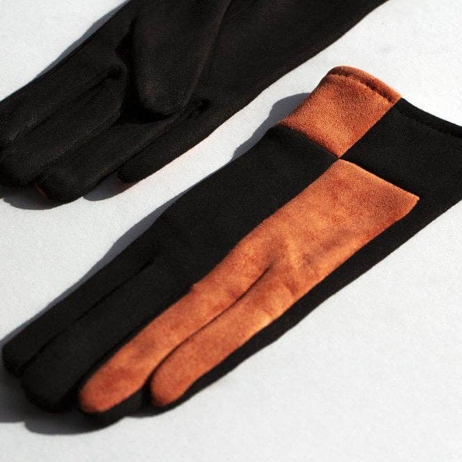 Studio Hop – wholesale Gloves – Women's – Harlequin Colourblock Suede Touch Screen Gloves1