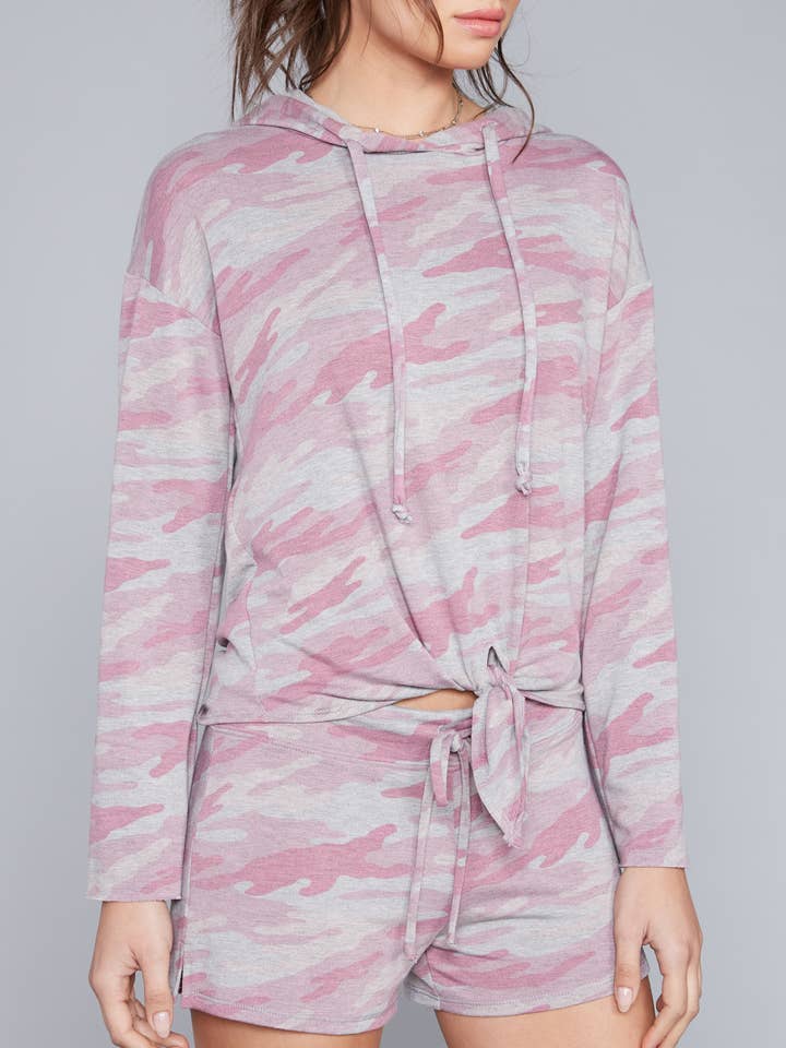 Slips Front Hættetrøje Camo Print for engroshandel hos Ink Love Peace