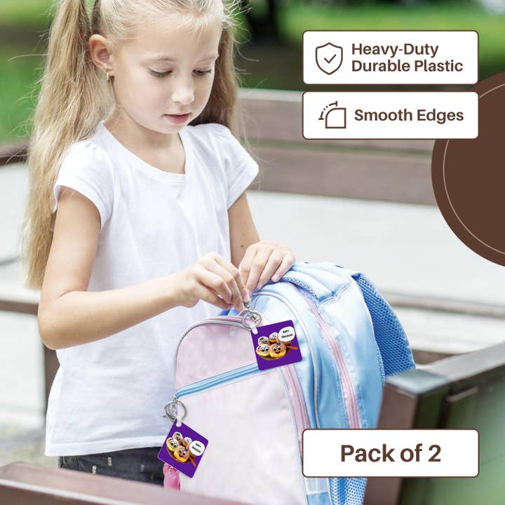 3dRose – wholesale Keychain – Unisex – 3dRose, Purple Cute Happy Hannukah cartoon jewish donuts - for channukah - chanukah - hanukah - doughnuts, Key Chain3